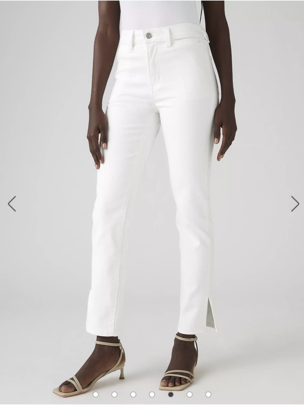 Levi's White Tailored 724 Slim Straight Jeans